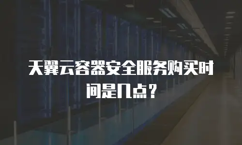 天翼云容器安全服务购买时间是几点？