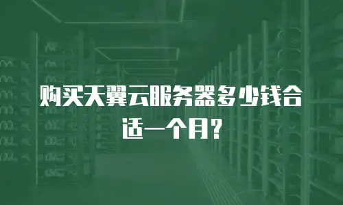 购买天翼云服务器多少钱合适一个月？