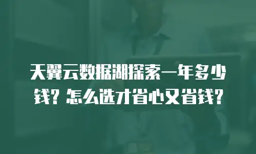 天翼云数据湖探索一年多少钱？怎么选才省心又省钱？