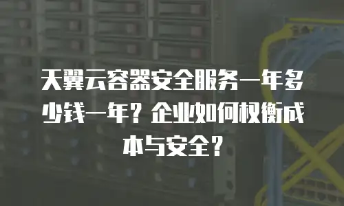 天翼云容器安全服务一年多少钱一年？企业如何权衡成本与安全？