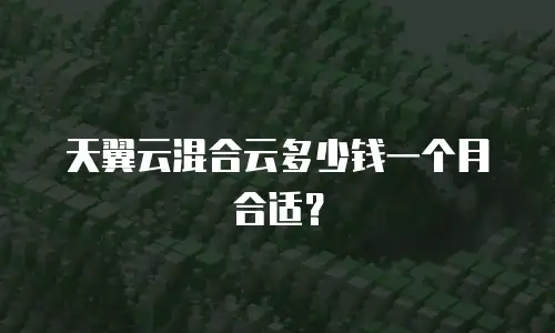 天翼云混合云多少钱一个月合适？