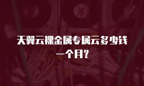 天翼云裸金属专属云多少钱一个月？