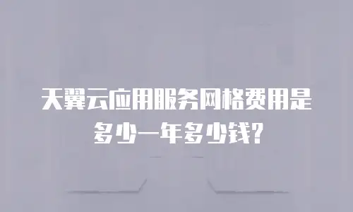 天翼云应用服务网格费用是多少一年多少钱？