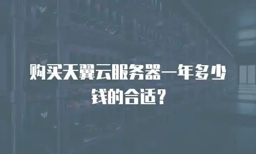 购买天翼云服务器一年多少钱的合适？