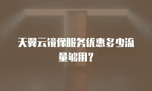 天翼云镜像服务优惠多少流量够用？