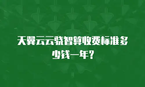 天翼云云骁智算收费标准多少钱一年？