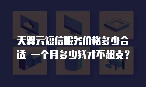 天翼云短信服务价格多少合适 一个月多少钱才不超支？