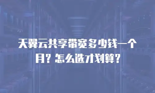天翼云共享带宽多少钱一个月？怎么选才划算？