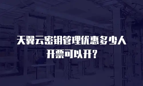 天翼云密钥管理优惠多少人开票可以开？
