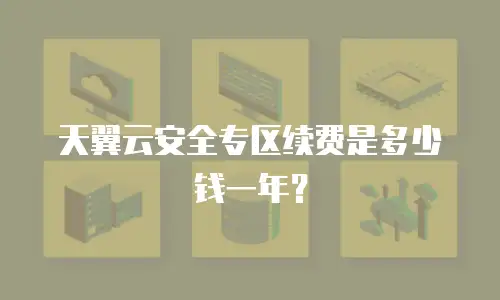 天翼云安全专区续费是多少钱一年？