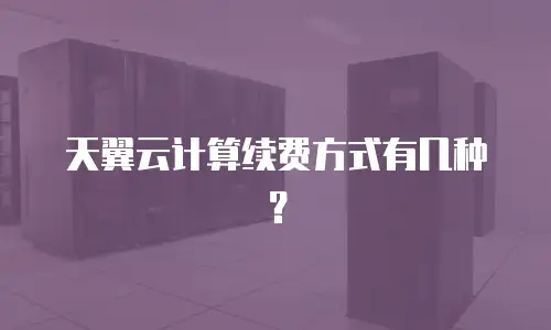 天翼云计算续费方式有几种？