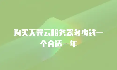 购买天翼云服务器多少钱一个合适一年