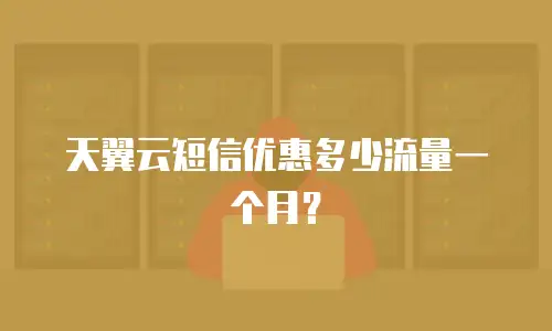 天翼云短信优惠多少流量一个月？