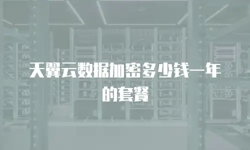天翼云数据加密多少钱一年的套餐
