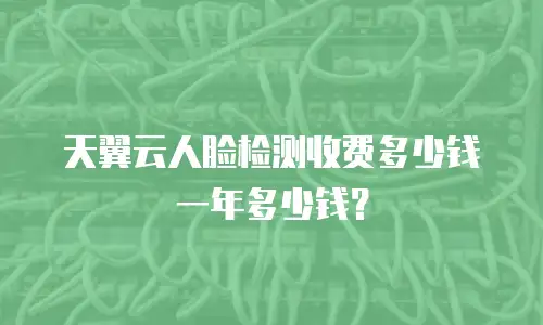天翼云人脸检测收费多少钱一年多少钱？