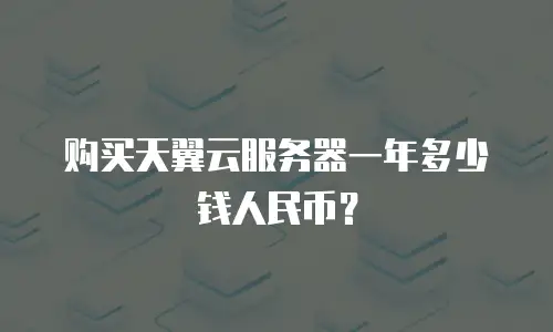 购买天翼云服务器一年多少钱人民币？
