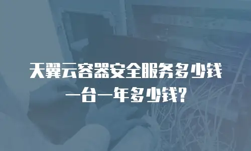 天翼云容器安全服务多少钱一台一年多少钱？