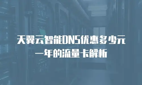 天翼云智能DNS优惠多少元一年的流量卡解析