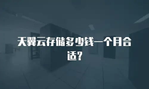天翼云存储多少钱一个月合适？