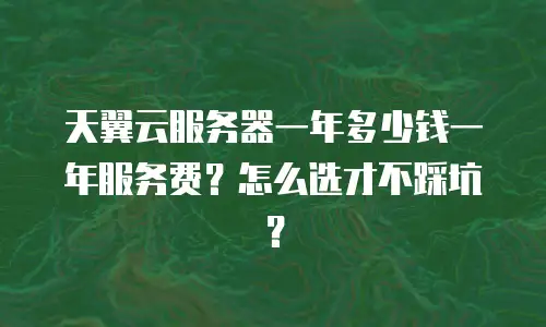 天翼云服务器一年多少钱一年服务费？怎么选才不踩坑？
