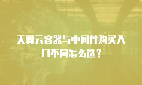 天翼云容器与中间件购买入口不同怎么选？