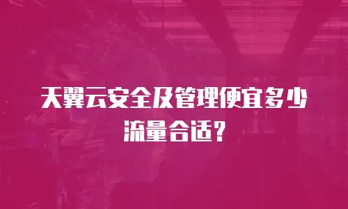 天翼云安全及管理便宜多少流量合适？