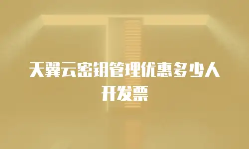 天翼云密钥管理优惠多少人开发票