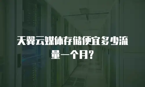 天翼云媒体存储便宜多少流量一个月？