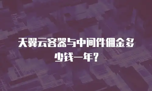 天翼云容器与中间件佣金多少钱一年？