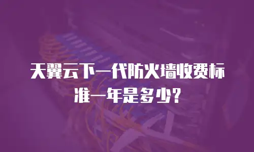天翼云下一代防火墙收费标准一年是多少？