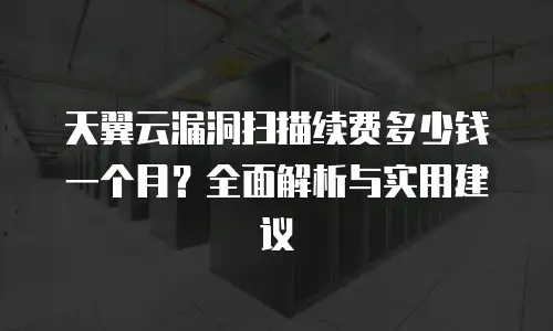 天翼云漏洞扫描续费多少钱一个月？全面解析与实用建议