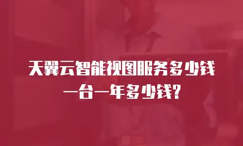 天翼云智能视图服务多少钱一台一年多少钱？