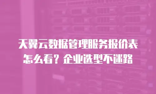 天翼云数据管理服务报价表怎么看？企业选型不迷路