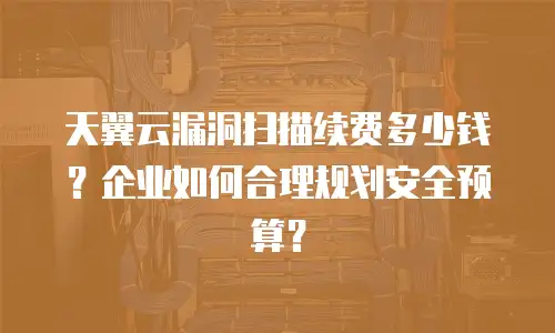 天翼云漏洞扫描续费多少钱？企业如何合理规划安全预算？