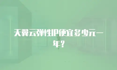 天翼云弹性IP便宜多少元一年？