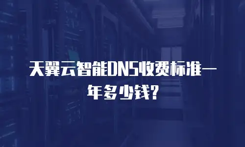 天翼云智能DNS收费标准一年多少钱？
