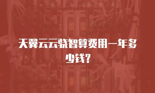 天翼云云骁智算费用一年多少钱？
