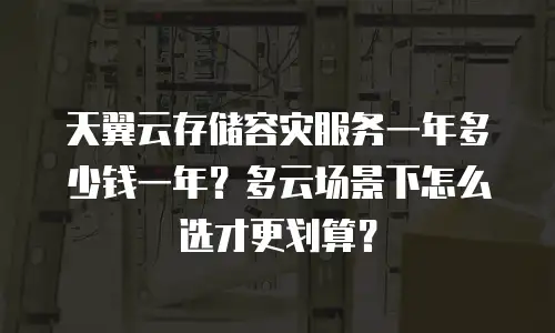 天翼云存储容灾服务一年多少钱一年？多云场景下怎么选才更划算？