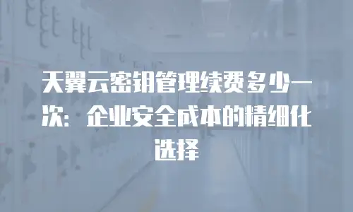 天翼云密钥管理续费多少一次：企业安全成本的精细化选择