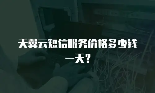 天翼云短信服务价格多少钱一天？