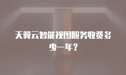 天翼云智能视图服务收费多少一年？