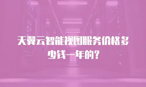 天翼云智能视图服务价格多少钱一年的？