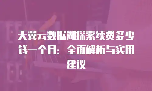 天翼云数据湖探索续费多少钱一个月：全面解析与实用建议