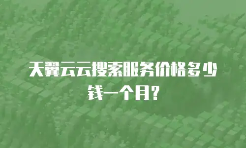 天翼云云搜索服务价格多少钱一个月？