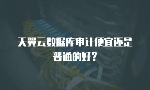 天翼云数据库审计便宜还是普通的好？