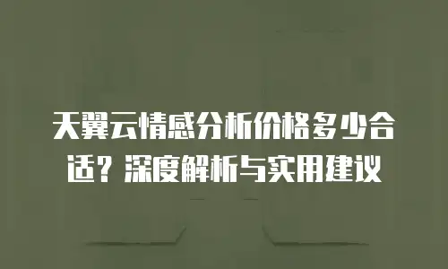 天翼云情感分析价格多少合适？深度解析与实用建议