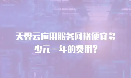 天翼云应用服务网格便宜多少元一年的费用？