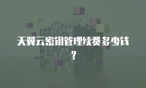 天翼云密钥管理续费多少钱？