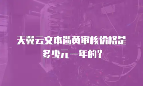 天翼云文本涉黄审核价格是多少元一年的？