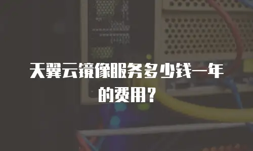 天翼云镜像服务多少钱一年的费用？